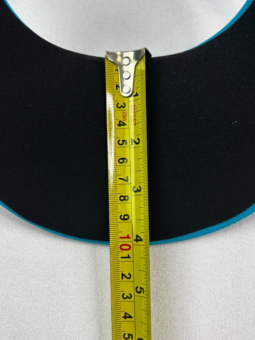 Sun Visors: No Headache Original Round Brim Black & Turquoise Blue - UPF 50 - Picture 12 of 12